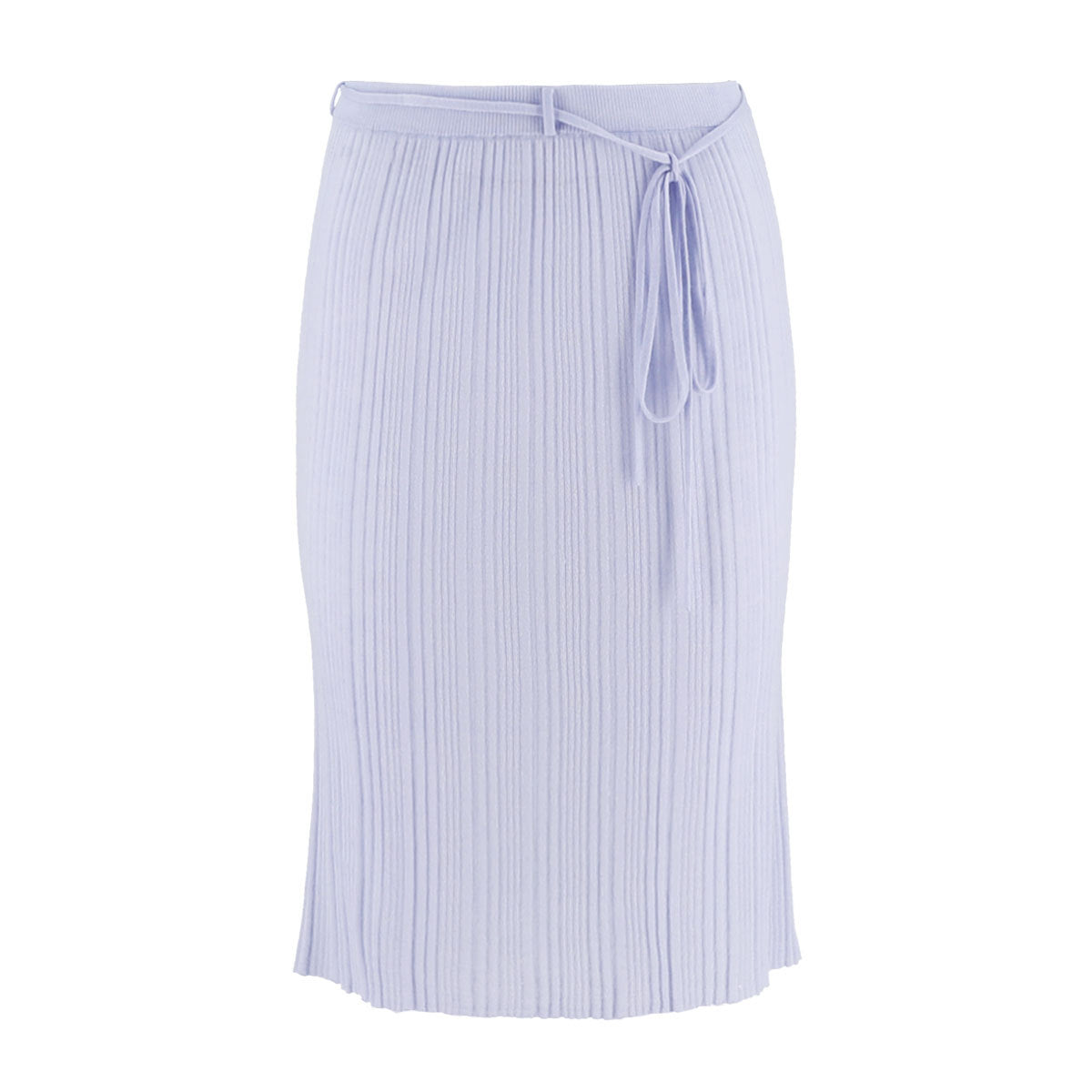 Lightweight Ribbed Knee Length Skirt