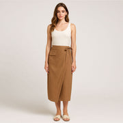 Asymmetrical-Cut Midi Skirt
