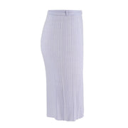 Lightweight Ribbed Knee Length Skirt
