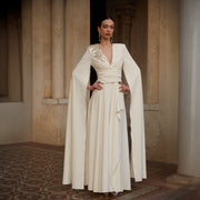 Starlight Beaded Stretch Satin Wedding Dress