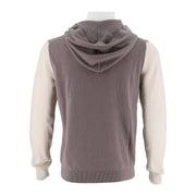 Mens Hooded Colorblock Cashmere Sweater