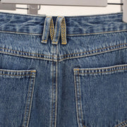 Women'S Spliced Straight Leg Denim Half Skirt