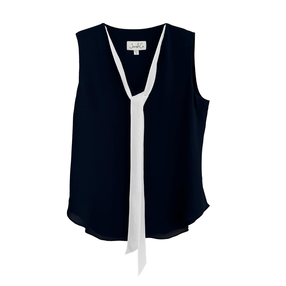 Color Blocking Ribbon Sleeveless Vest