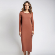 Womens Cozy Long Sleeve Maxi Dress