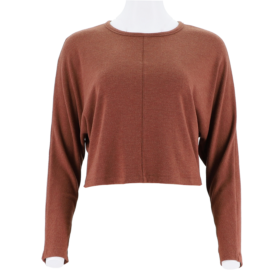 Womens Cozy Long Sleeve Cropped Top