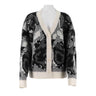 Alpaca Merino Wool Button Up Jacquard Cardigan