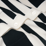 Crew Neck Striped Button Up Cardigan