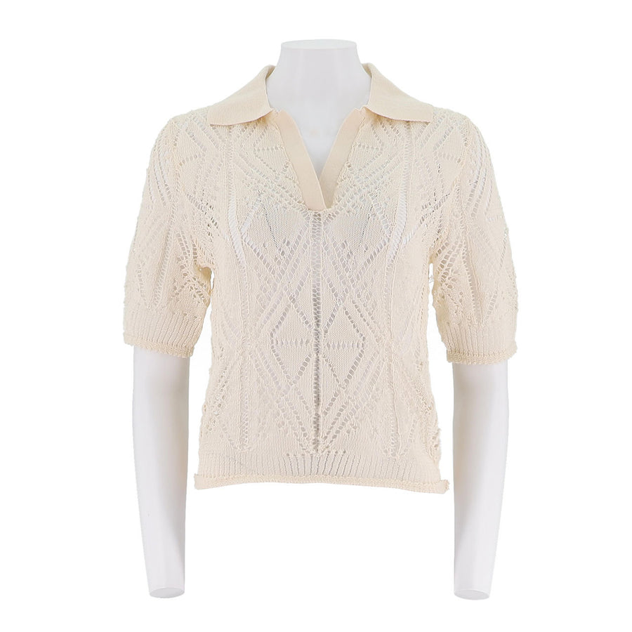 Collared Short Sleeve Sweater