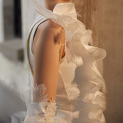 Celeste Cascade Stretch Satin Wedding Dress