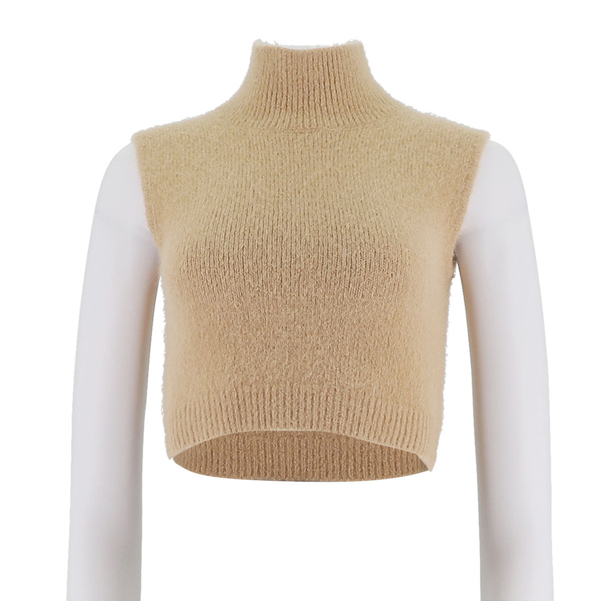 Alpaca Blend Cropped Knitted Vest