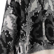 Alpaca Merino Wool Button Up Jacquard Cardigan