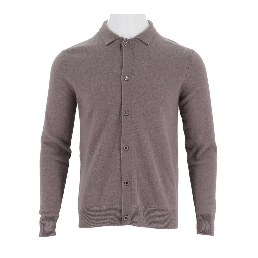 Mens Cashmere Collared Button-Up Cardigan