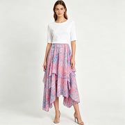Irregular Printed Half Skirt