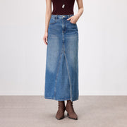 Women'S Spliced Straight Leg Denim Half Skirt