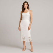 Embroidered Lace Pencil Skirt