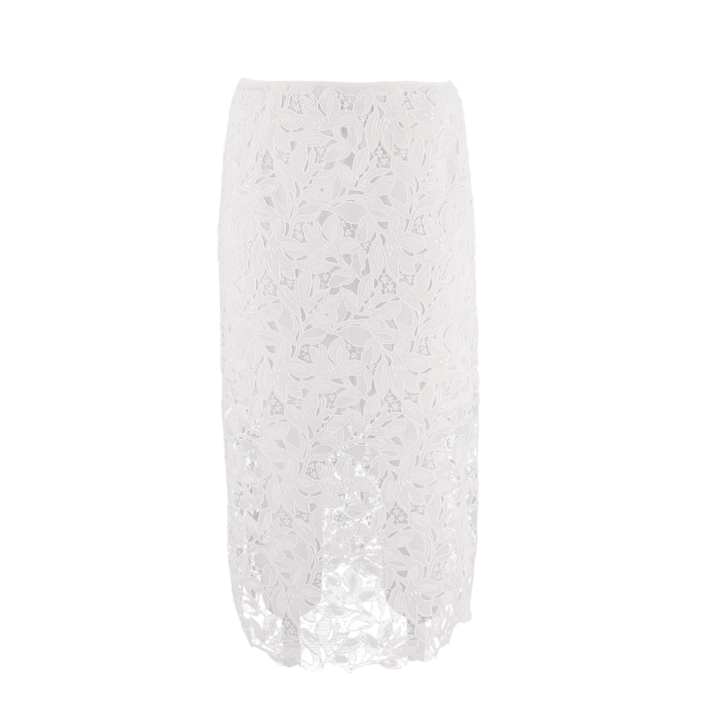 Embroidered Lace Pencil Skirt