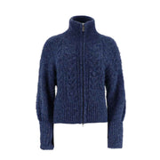 Zipper Mixed Color Woolen Jacket