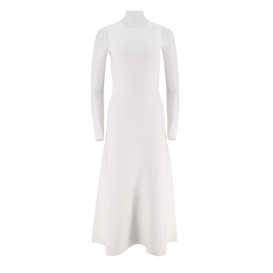 Round Neck Slim Fit Cut Sleeve Dress