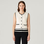 Round-Neck Sleeveless Knit Vest