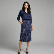 Jacquard Slit Skirt