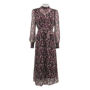 Womens Printed Chiffon Dress With Self-Tie