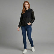 Lace Patchwork Hooded Sweatshirt