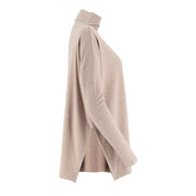 Womens Mock-Neck Drop Shoulder Long Sleeve Top