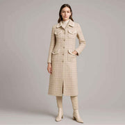 Womens Merino Wool-Blend Long Jacket