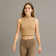 Alpaca Blend Cropped Knitted Vest