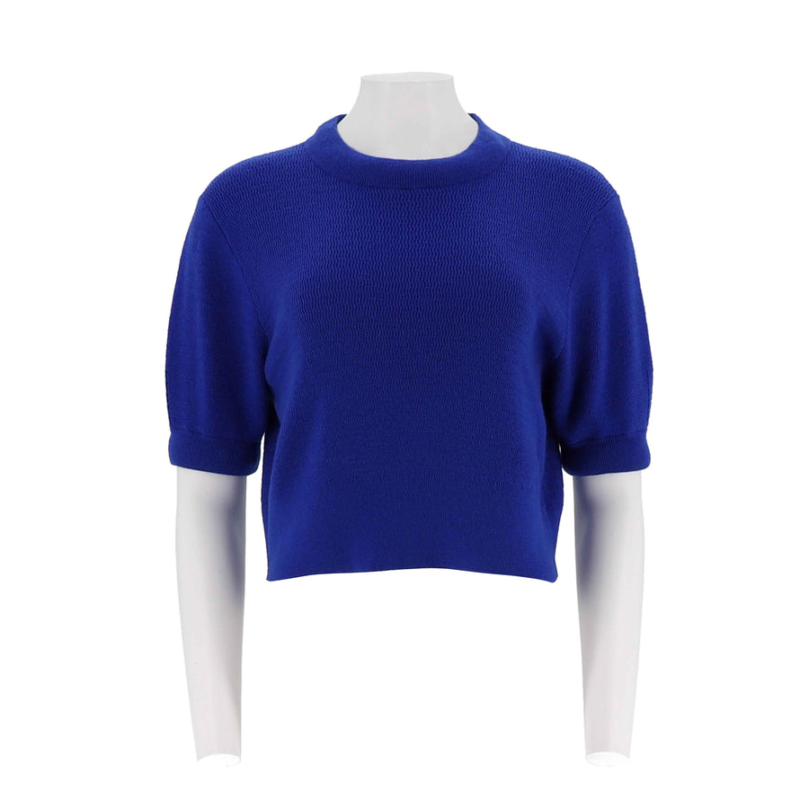 Womens Merino Wool Nylon Blend Short Sleeve Sweater