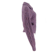 Zipper Mixed Color Woolen Jacket
