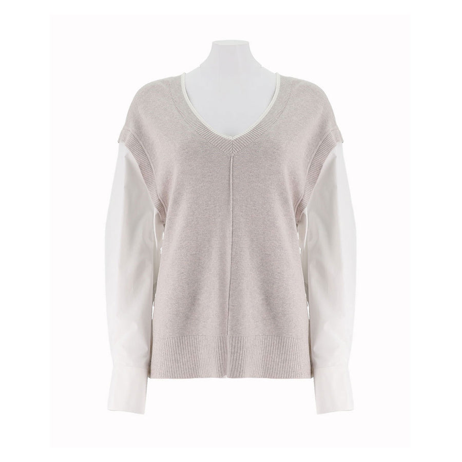 Colorblocked Relaxed Knit Pullover