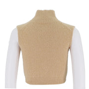 Alpaca Blend Cropped Knitted Vest