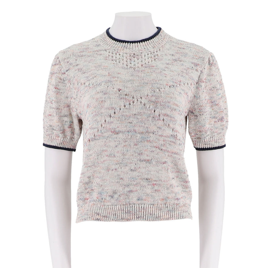Crew Neck Short Sleeve Cropped Pullover