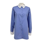 Lace-Spliced Silhouette Shirt