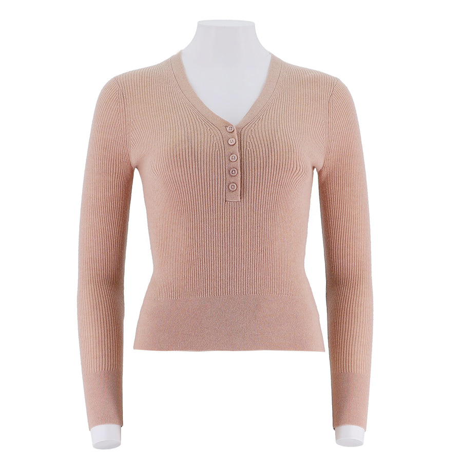 Women'S V-Neck Long-Sleeve Top