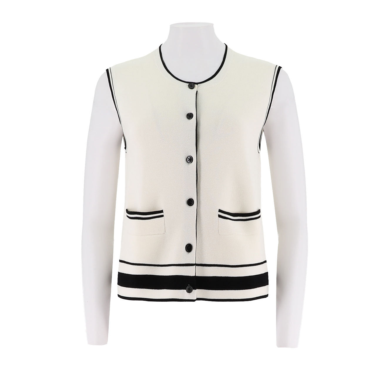 Round-Neck Sleeveless Knit Vest
