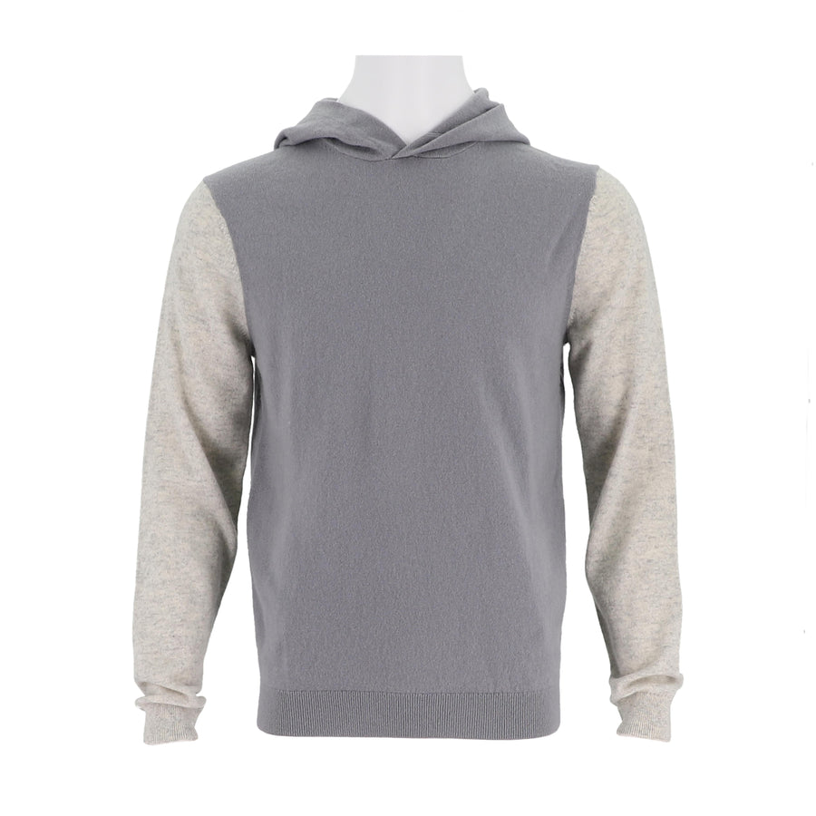 Mens Hooded Colorblock Cashmere Sweater