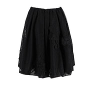 Lace A-Line Skirt With Floral Embroidery