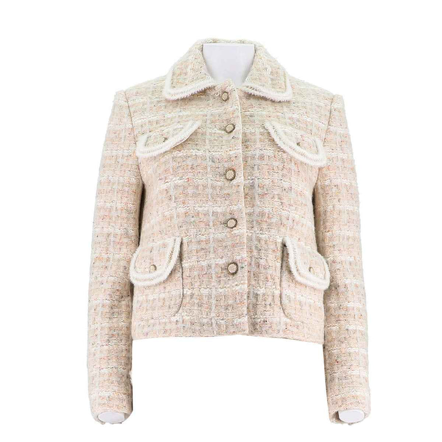 Womens Merino Wool-Blend Short Jacket