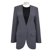 Womens Minimalist Collarless Blazer