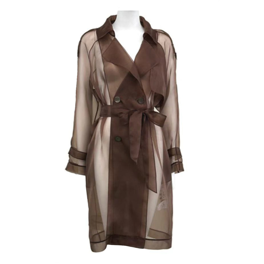 Large Lapel Organza Sun-Protective Windbreaker
