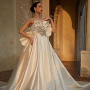 Supernova Long Satin Wedding Gown