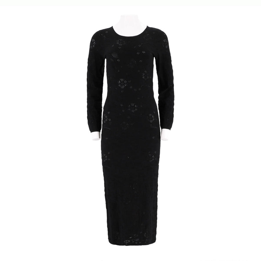 Long Sleeve Dress With Delicate Openwork Design