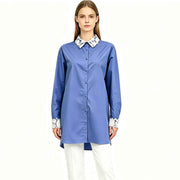 Lace-Spliced Silhouette Shirt