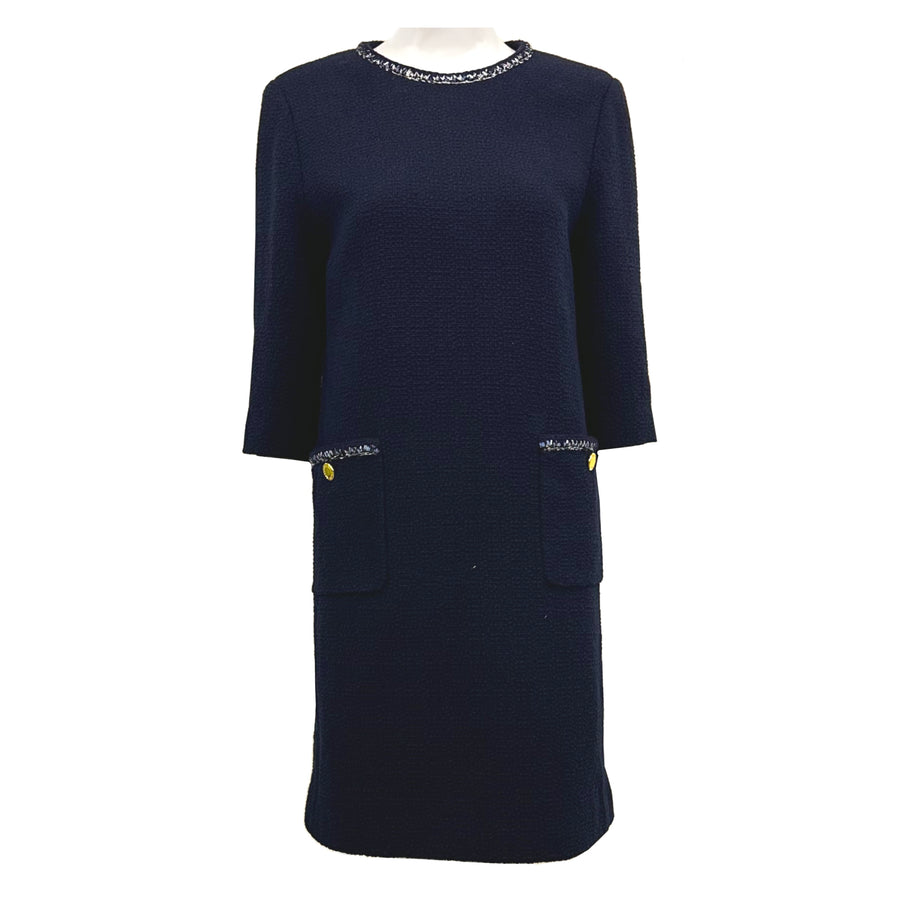 Ribbed Decorative Five Quarter Sleeve Dress