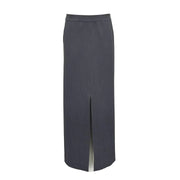 High Waisted Slit Half Length Long Skirt