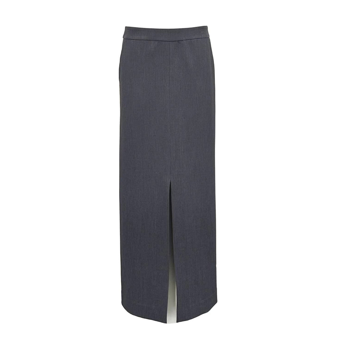 High Waisted Slit Half Length Long Skirt