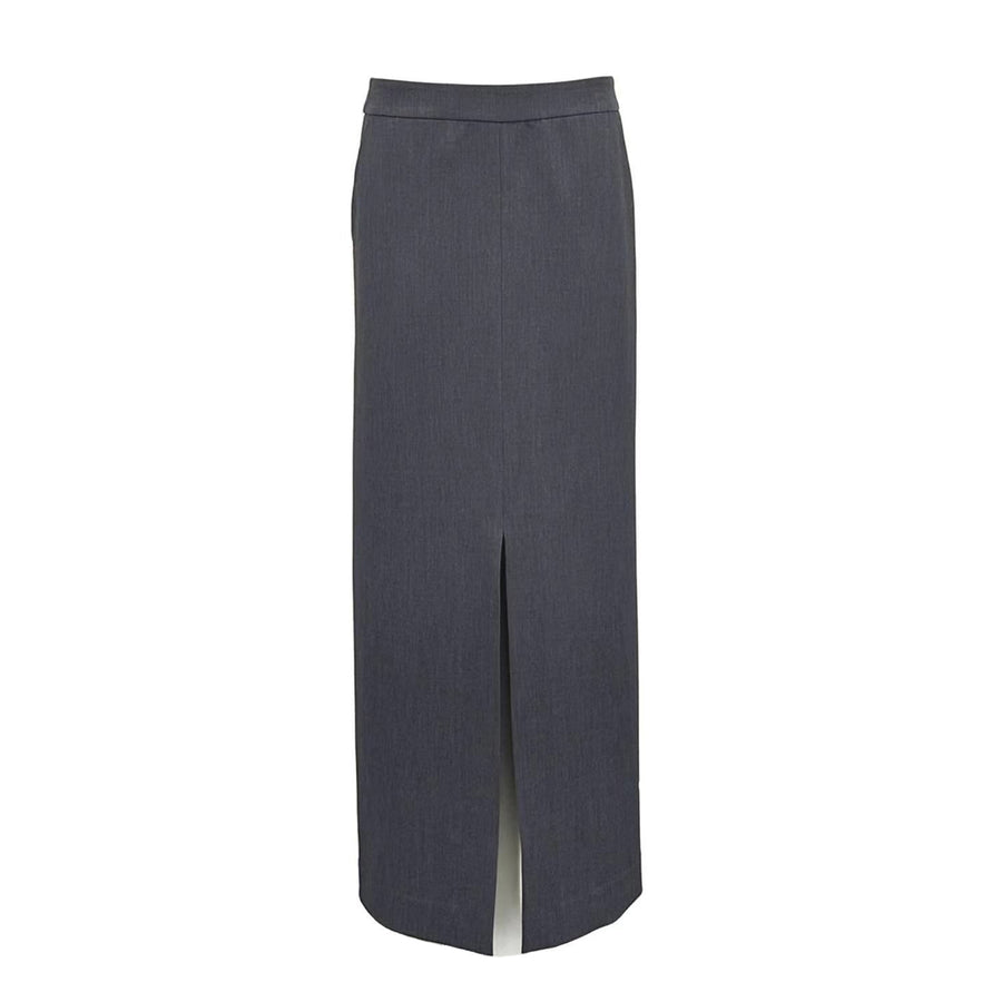 High Waisted Slit Half Length Long Skirt