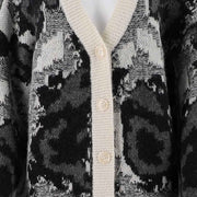 Alpaca Merino Wool Button Up Jacquard Cardigan